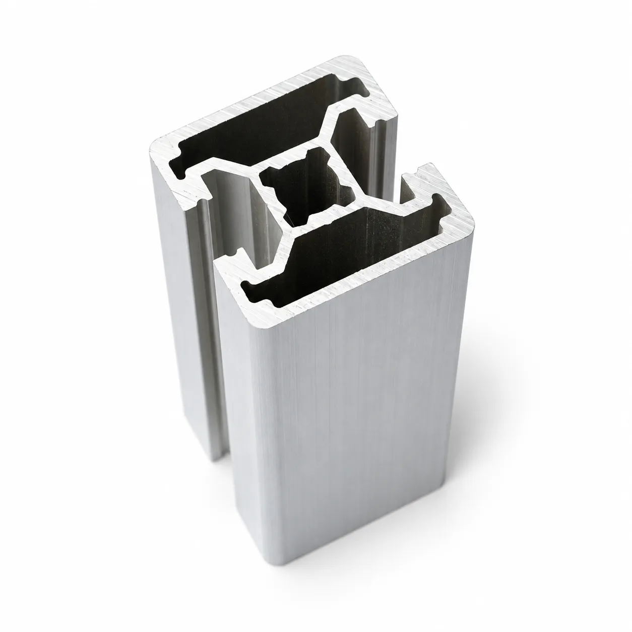 AAZ-42H — อลูมิเนียมโปรไฟล์ 40x40mm T-Nut ปิดร่อง 2ด้าน H สีเงิน