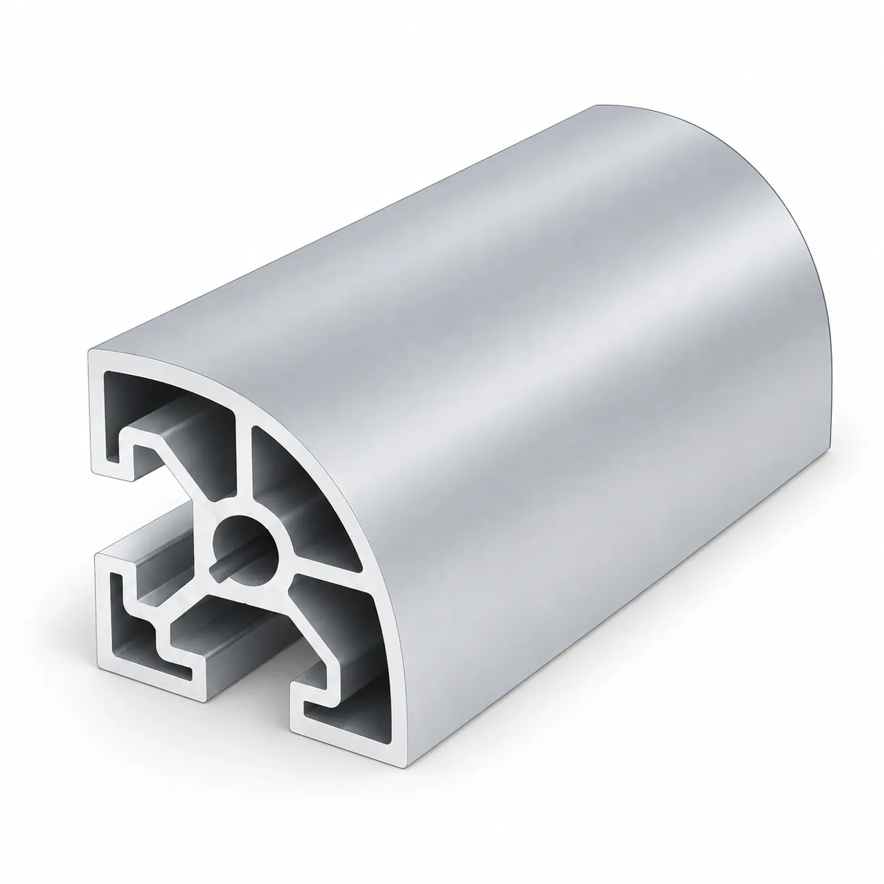 AAZ-4R — อลูมิเนียมโปรไฟล์ 40x40mm T-Nut Round Corner สีเงิน