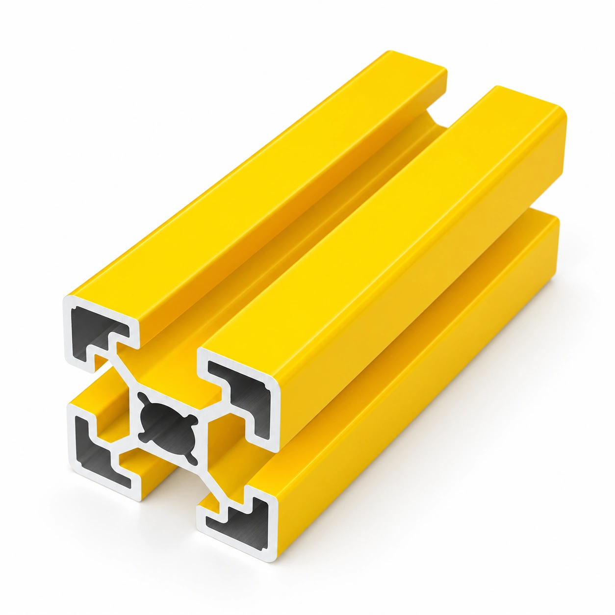 AAZ-4Y — อลูมิเนียมโปรไฟล์ 40x40mm T-Nut สีเหลือง