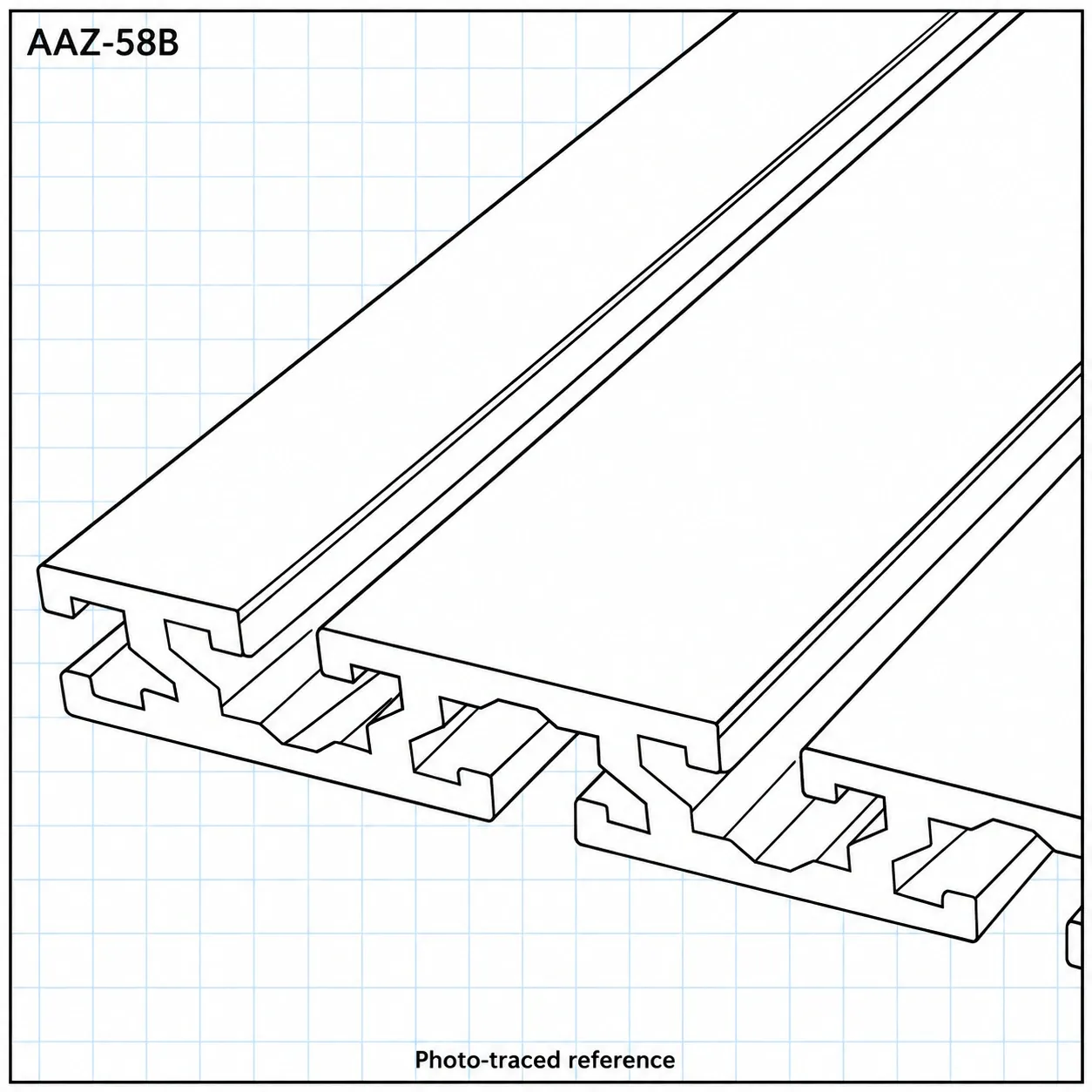 AAZ-58B — อลูมิเนียมโปรไฟล์ 15x180mm T-Nut สีดำ