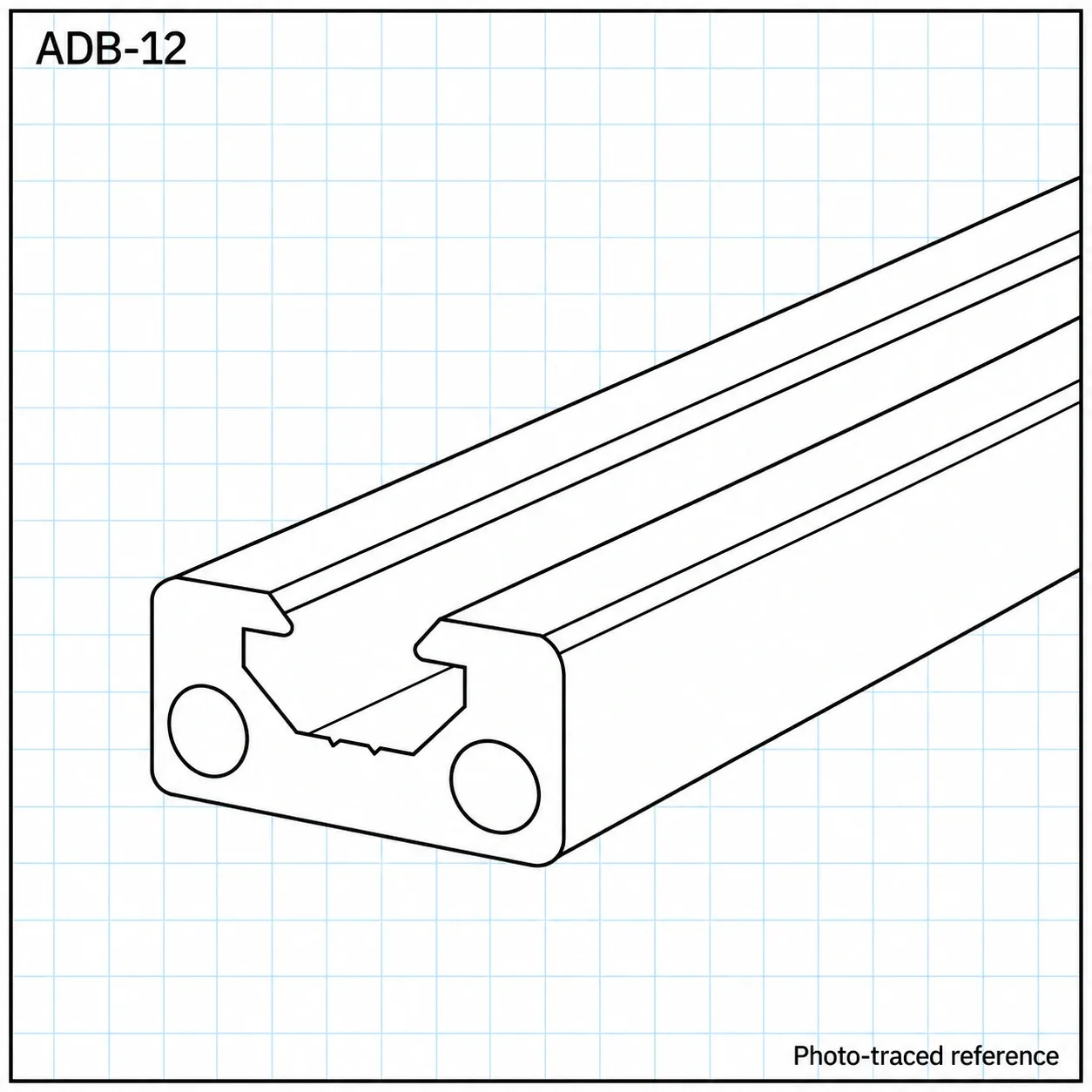 ADB-12 — อลูมิเนียมโปรไฟล์ 10x20mm V-Slot สีดำ