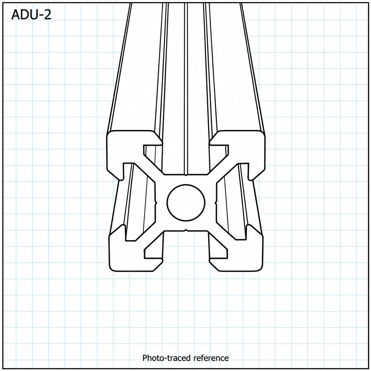 ADU-2 — อลูมิเนียมโปรไฟล์ 20x20mm V-Slot สีน้ำเงิน