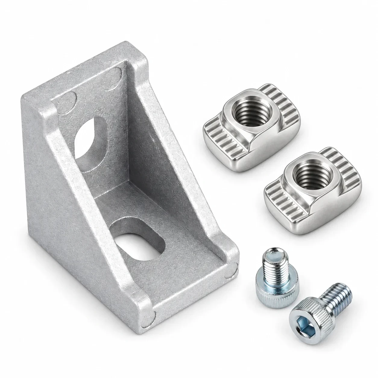 BAA-2D-SET — Bracket 20mm Long Hole สีเงิน Kit Set