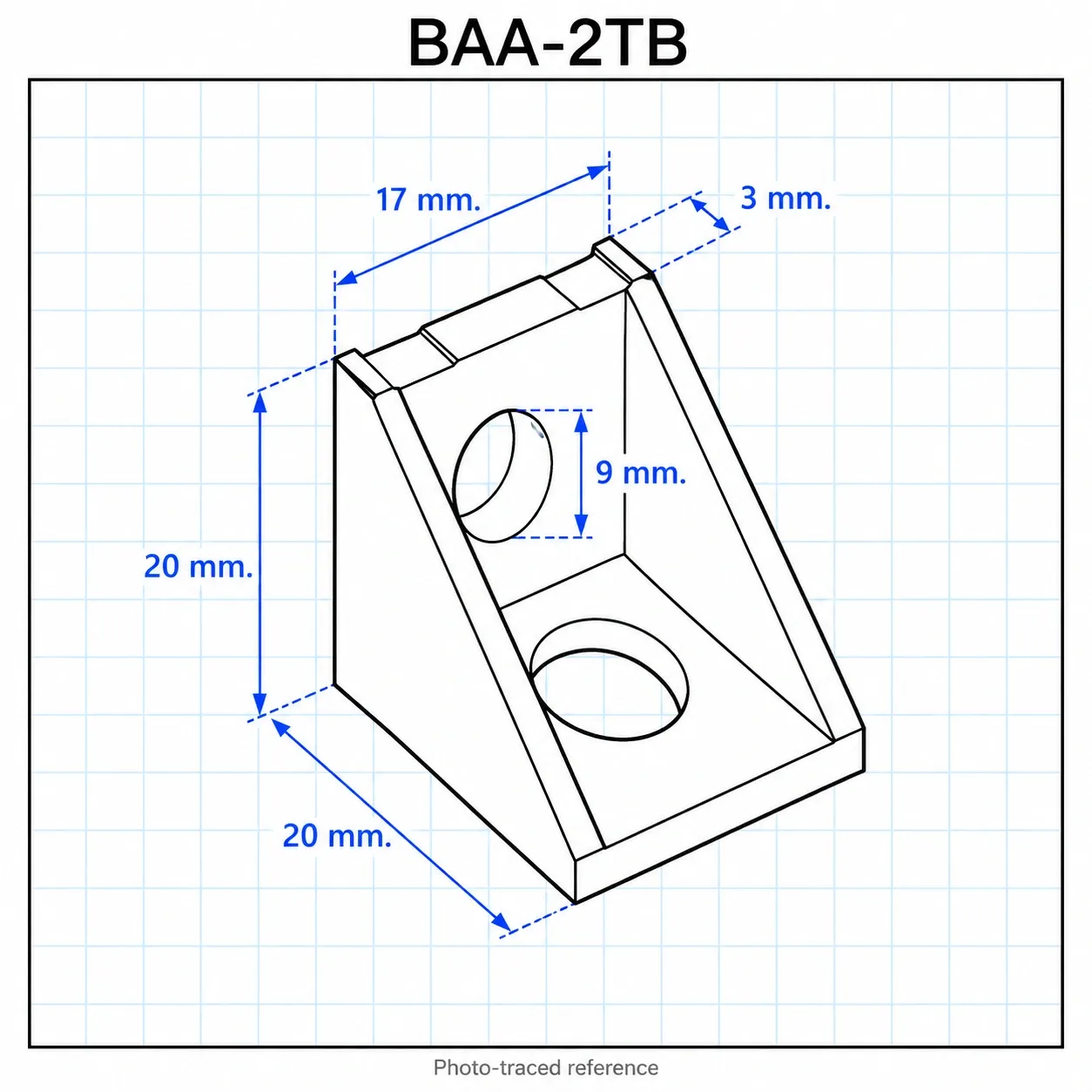 BAA-2TB — Bracket 20mm Thin Type สีดำ