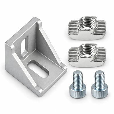 BAA-4LH-SET — Bracket 40mm Long Hole สีเงิน Kit Set