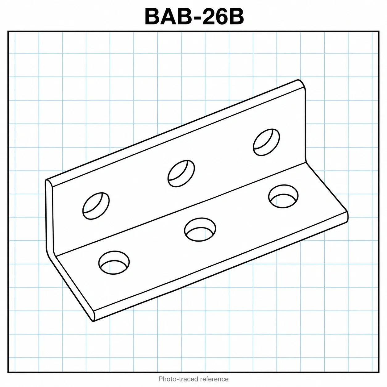 BAB-26B — L Bracket 20x60mm สีดำ