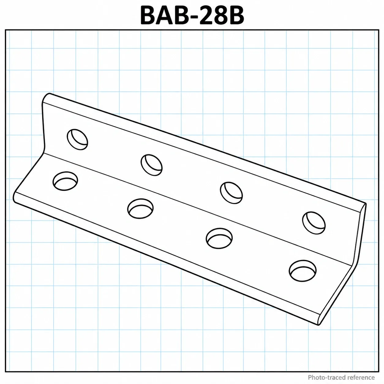 BAB-28B — L Bracket 20x80mm สีดำ
