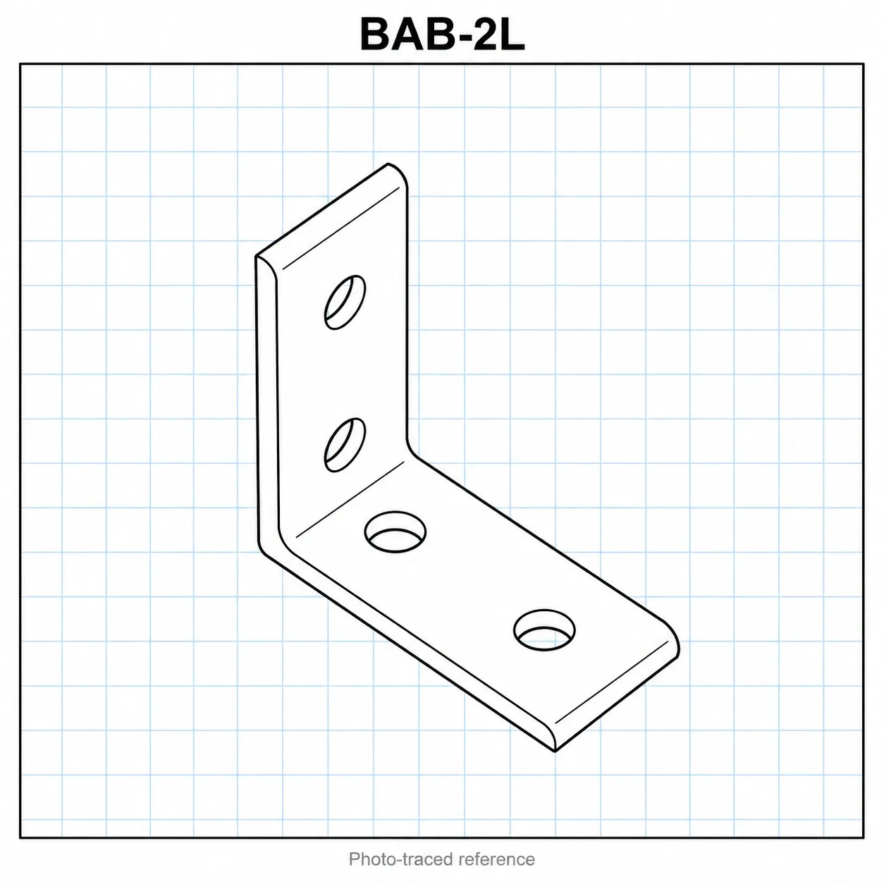 BAB-2L — L Bracket 20mm Long Type สีเงิน