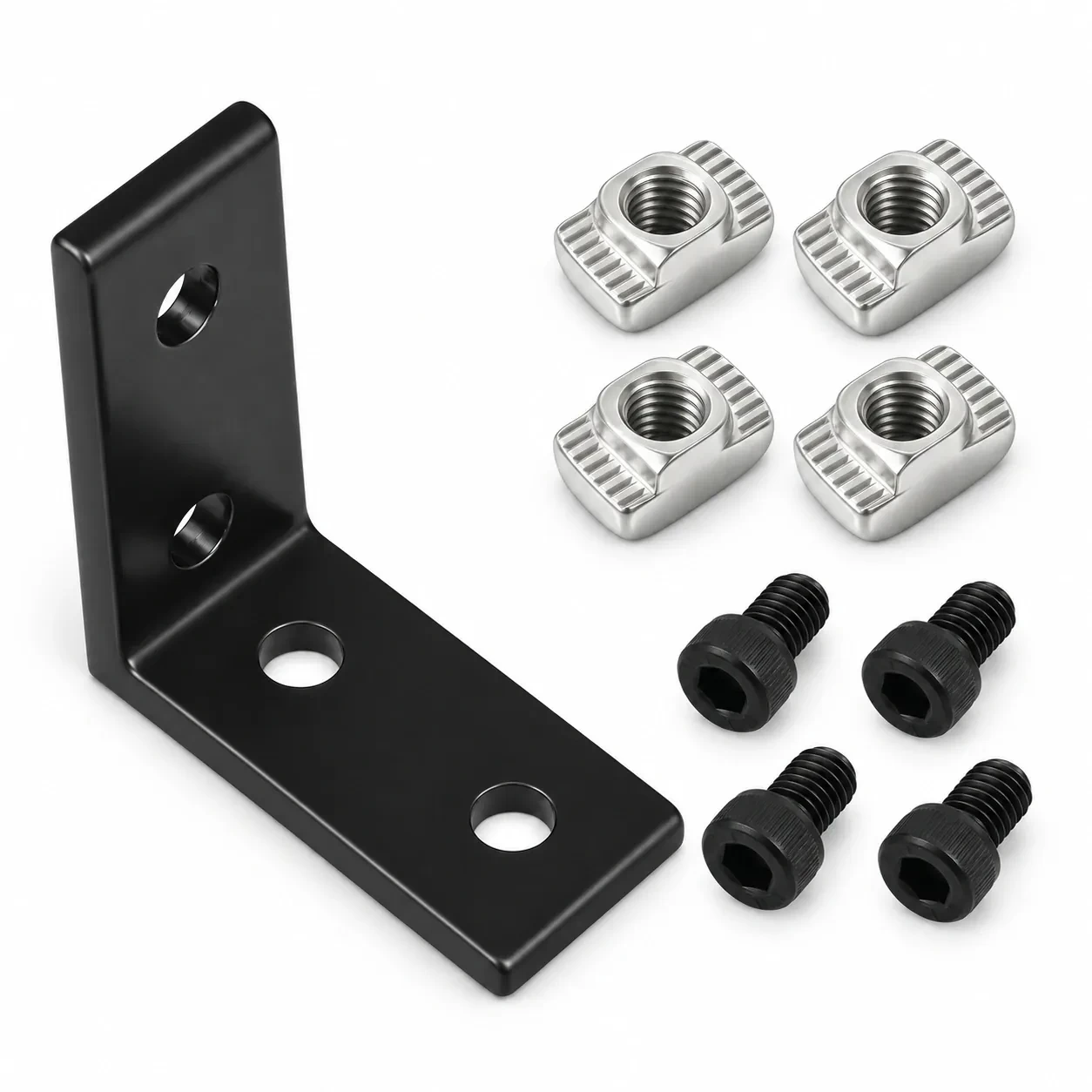 BAB-2LB-SET — L Bracket 20mm Long Type  สีดำ Kit Set