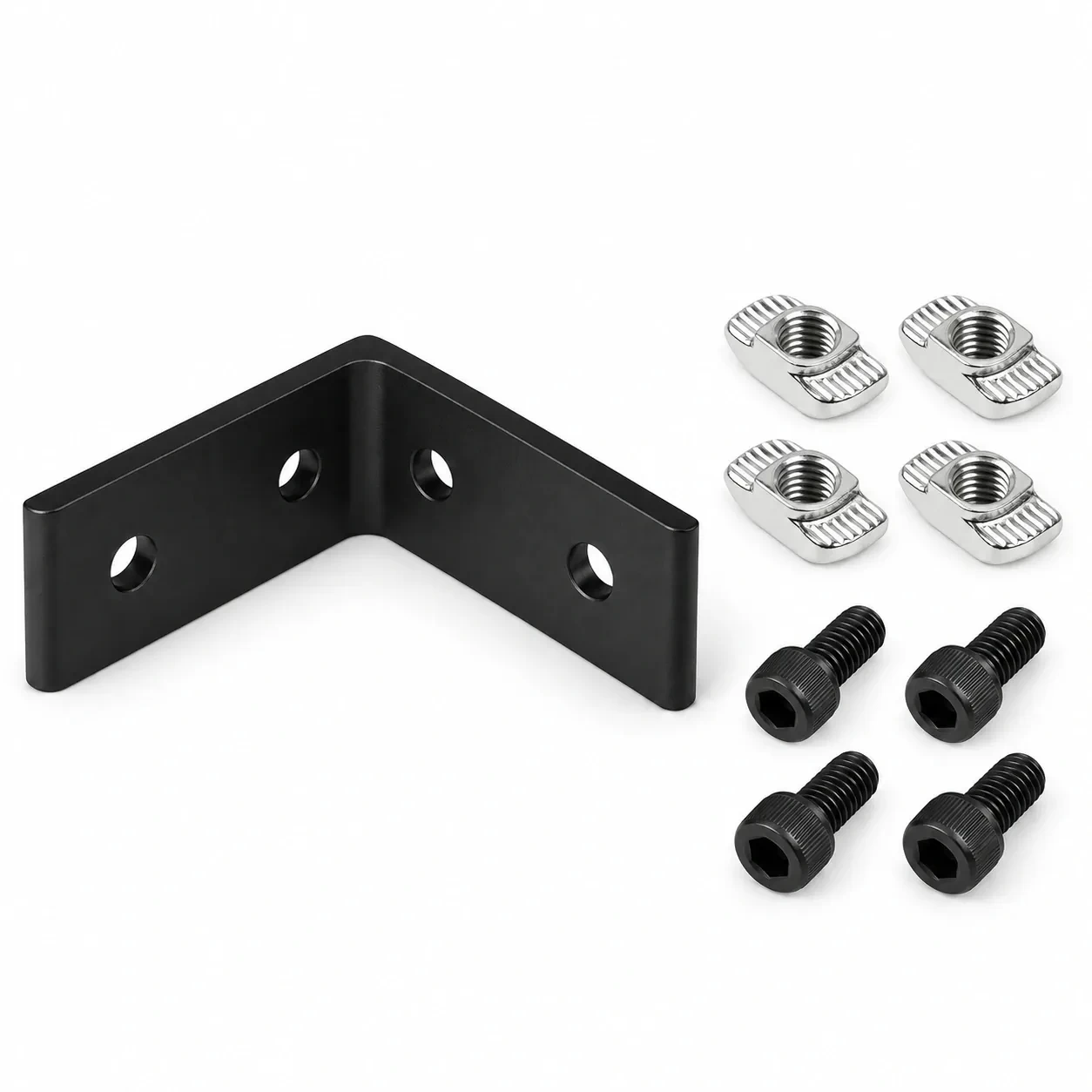 BAB-3LB-SET — L Bracket 30mm Long Type สีดำ Kit Set