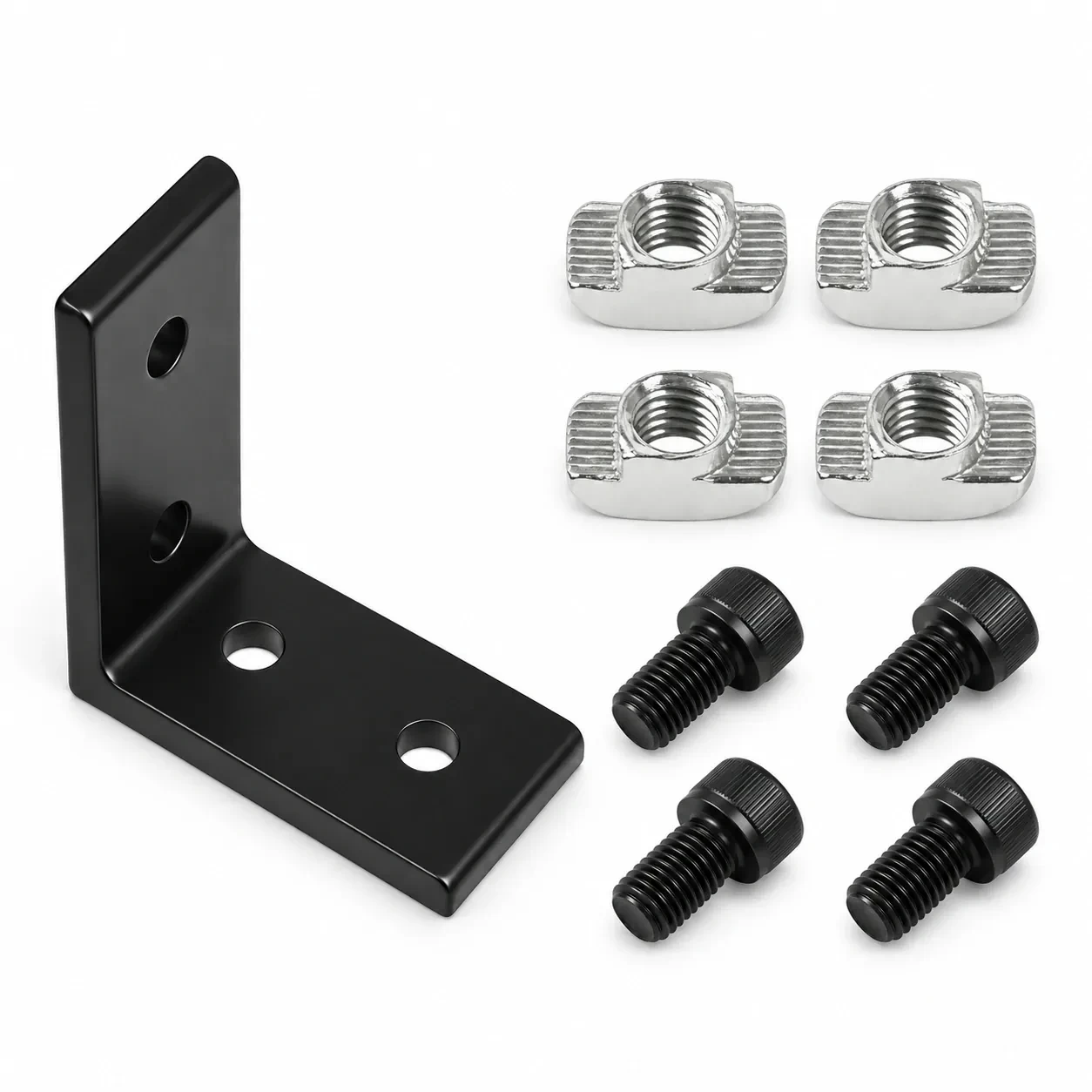 BAB-4LB-SET — L Bracket 40mm Long Type สีดำ Kit Set