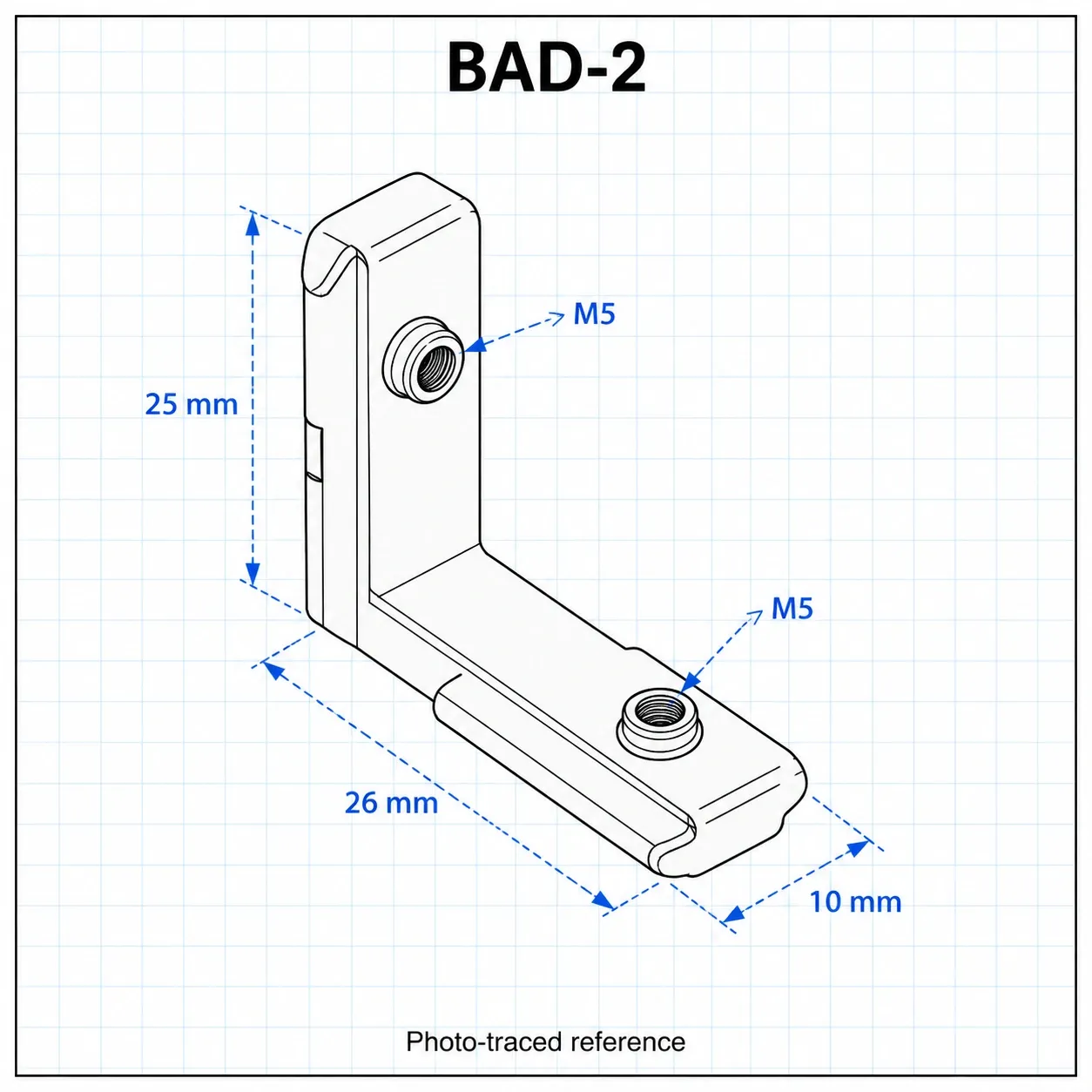 BAD-2 — Blind Bracket 20mm