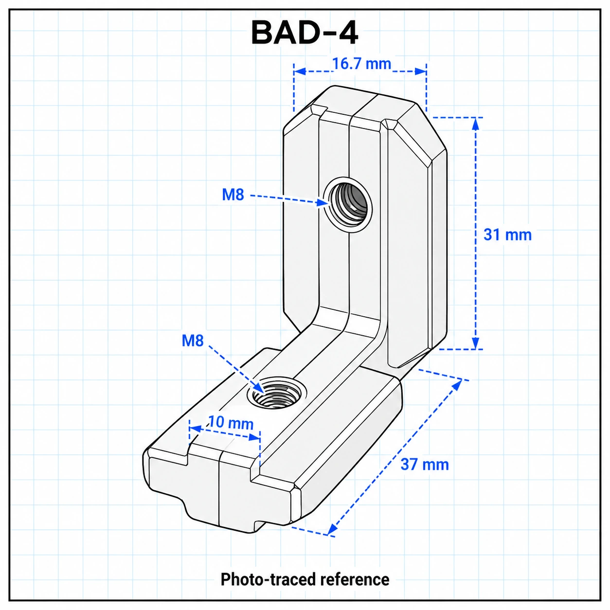 BAD-4 — Blind Bracket 40mm