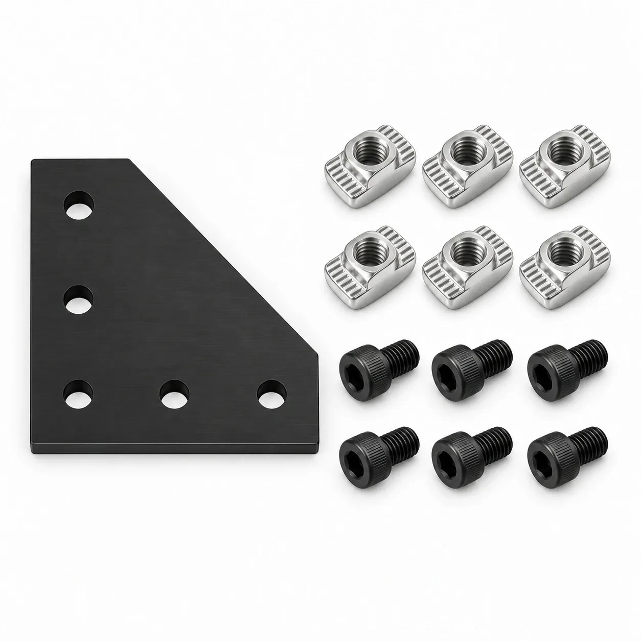 BAH-2B-SET — Corner Plate L 20mm สีดำ Kit Set