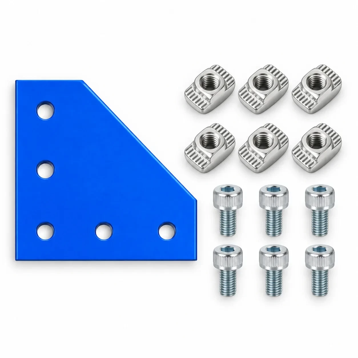 BAH-2CB-SET — Corner Plate L 20mm สีน้ำเงิน Kit Set
