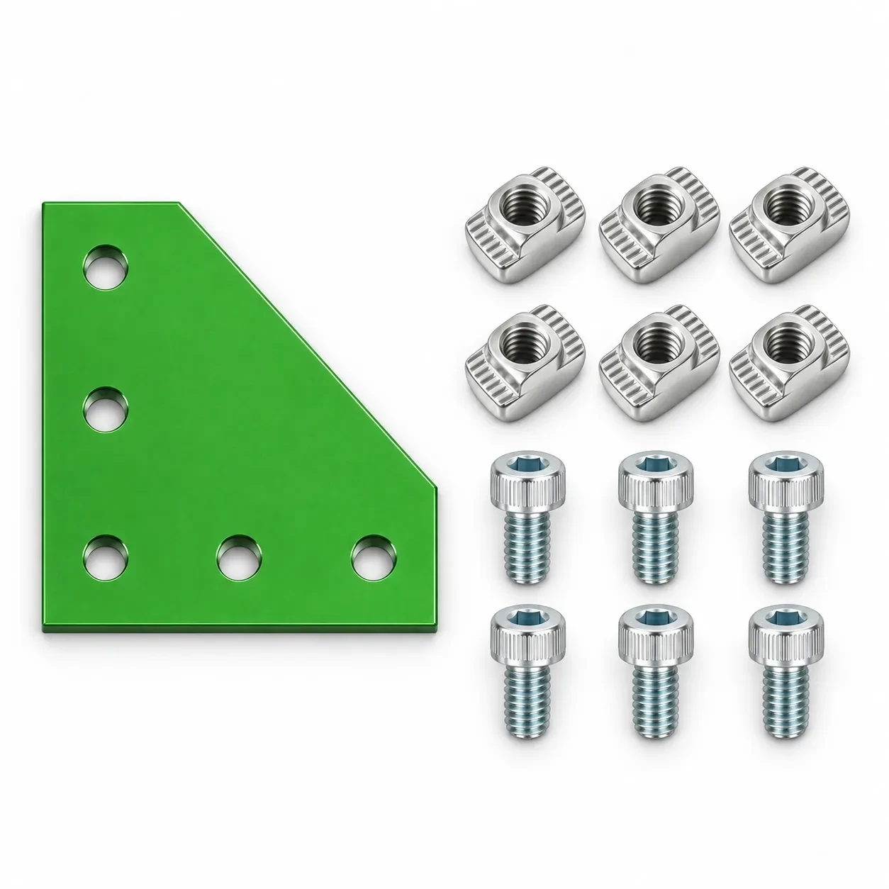 BAH-2CN-SET — Corner Plate L 20mm สีเขียว Kit Set