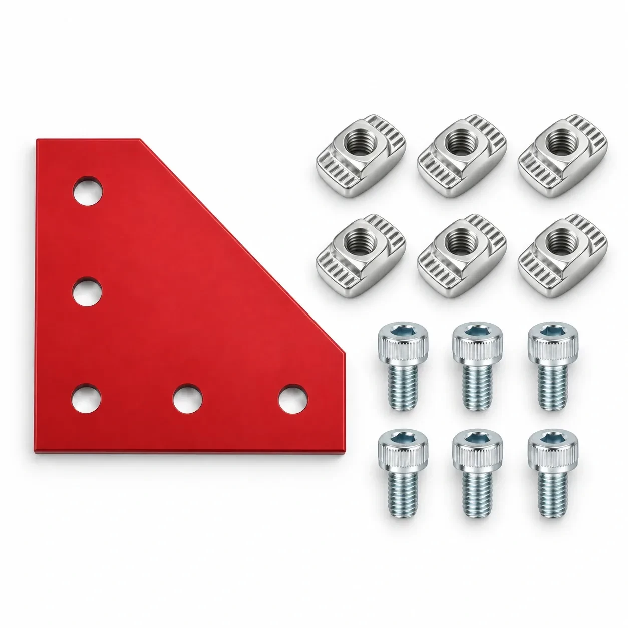 BAH-2CR-SET — Corner Plate L 20mm สีแดง Kit Set