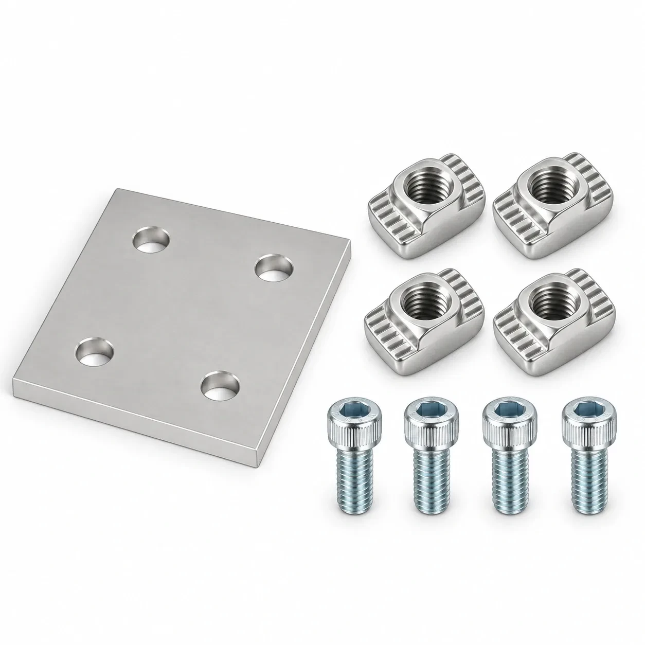 BAH-2Q-SET — Pre-1-Square Plate 20mm สแตนเลส Kit Set