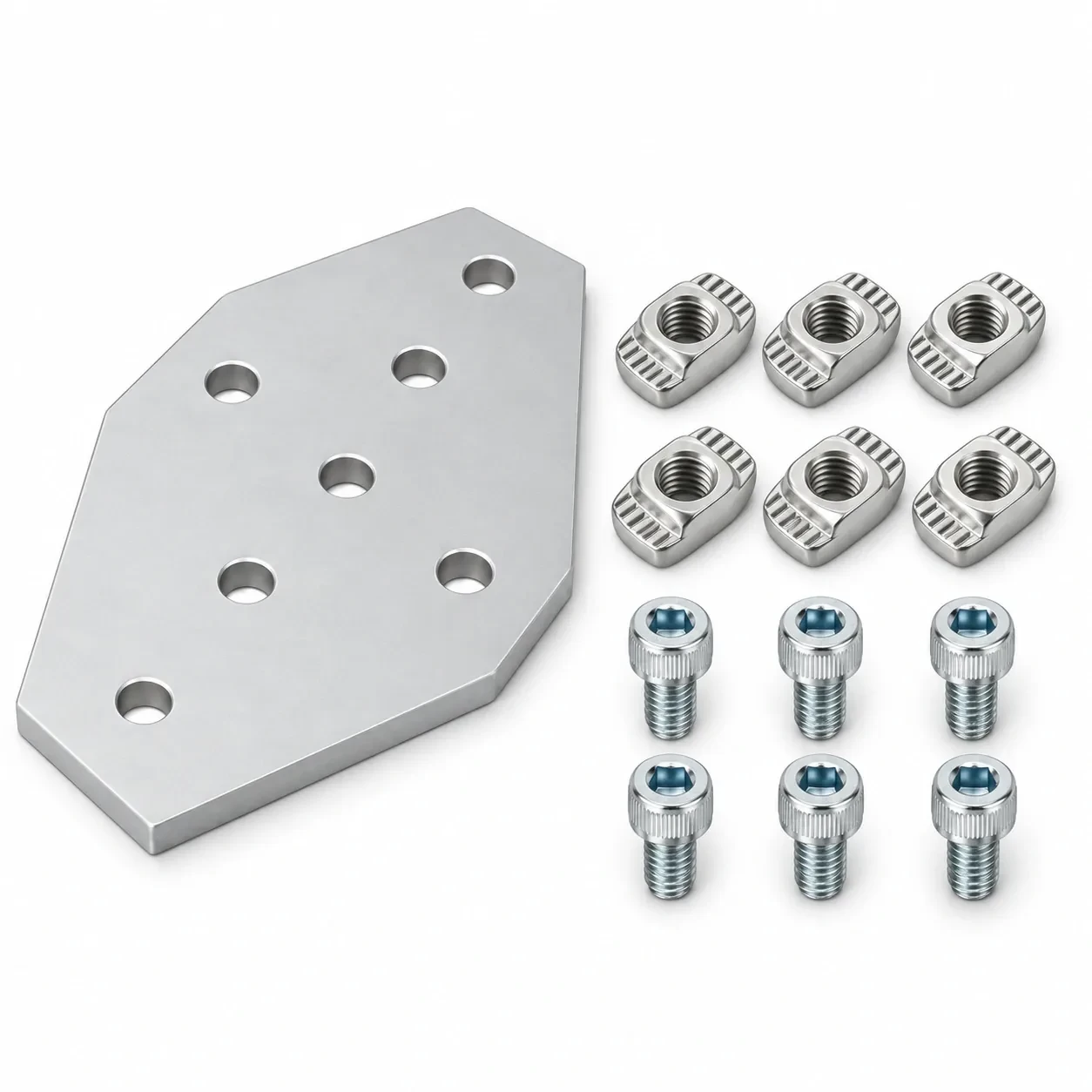 BAH-2XA-SET — Corner Plate X 20mm สีเงิน Kit Set