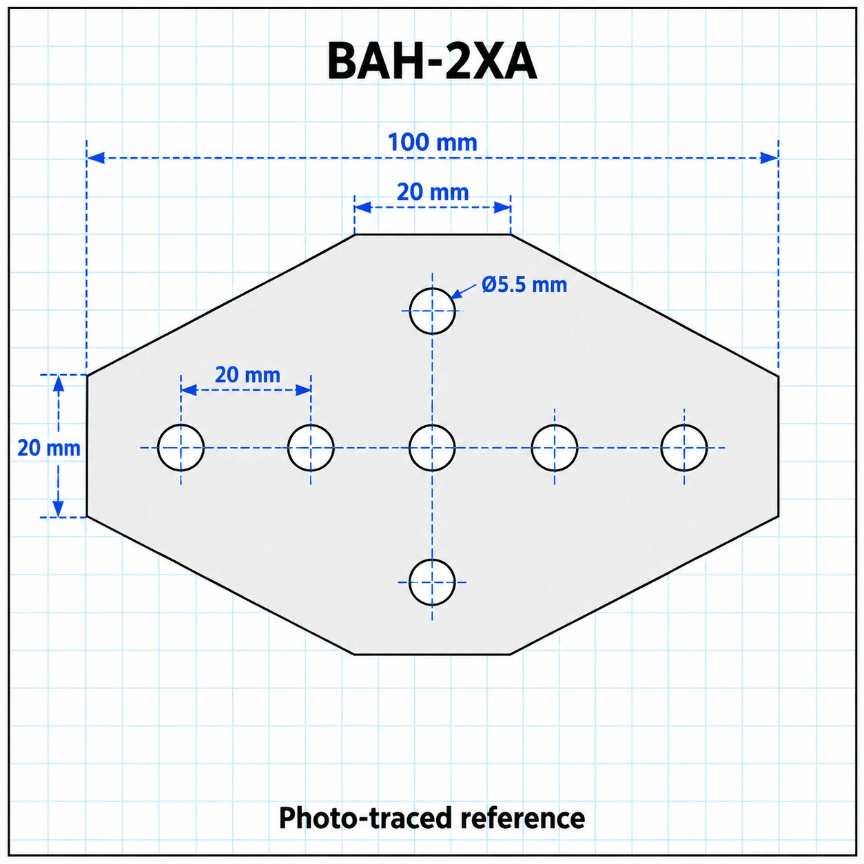 BAH-2XA — Corner Plate X 20mm สีเงิน