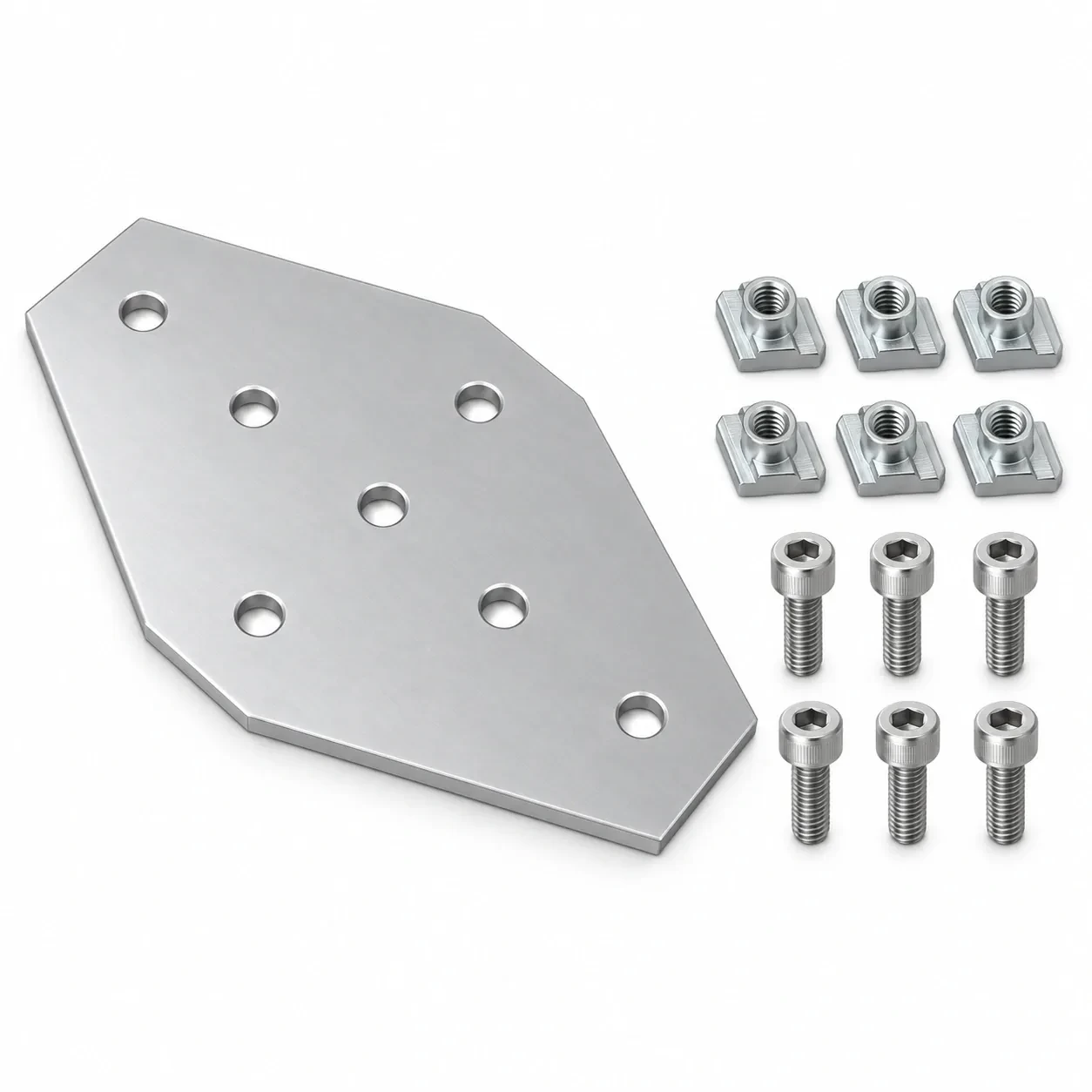 BAH-3XA-SET — Corner Plate X 30mm สีเงิน Kit Set