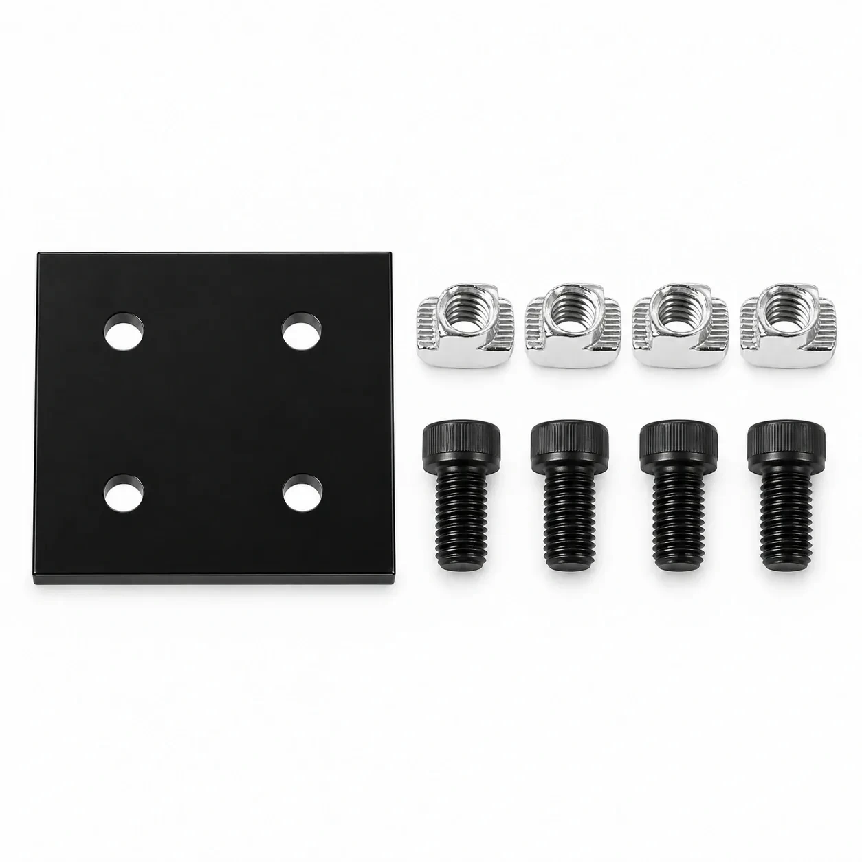 BAH-4QB-SET — Square Plate 40mm 4รู สีดำ Kit Set