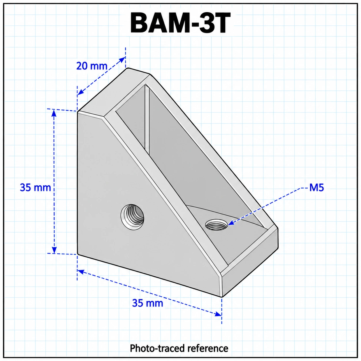BAM-3T — Bracket 30mm ต๊าปเกลียว M5