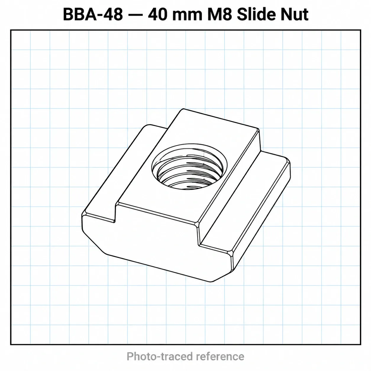 BBA-48 — Slide Nut 40mm M8
