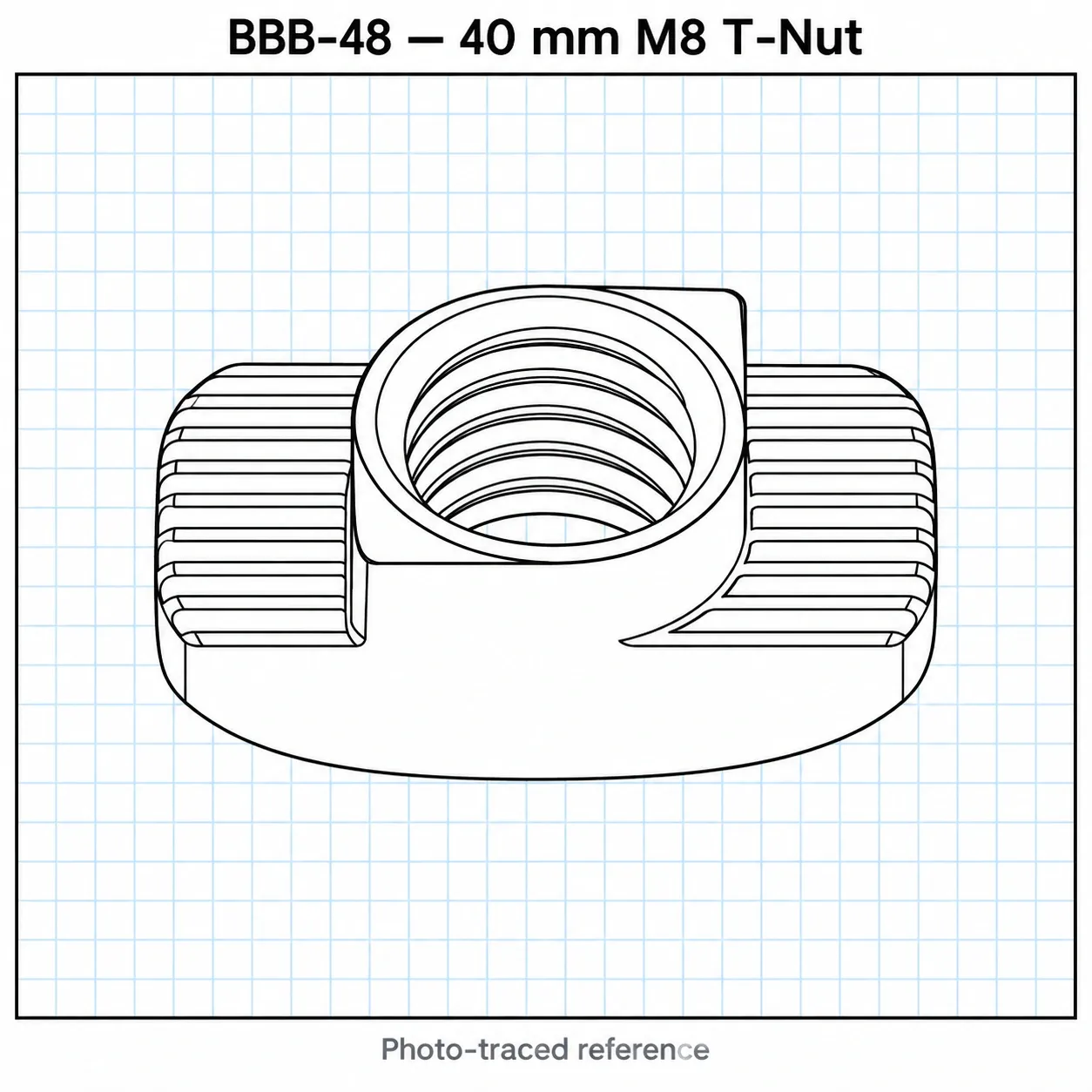BBB-48 — T-Nut/Free Nut 40mm M8