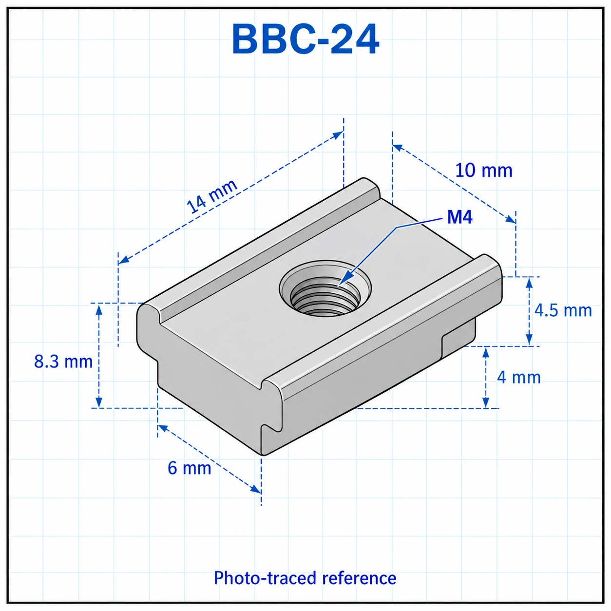BBC-24 — Lock Nut 20mm M4