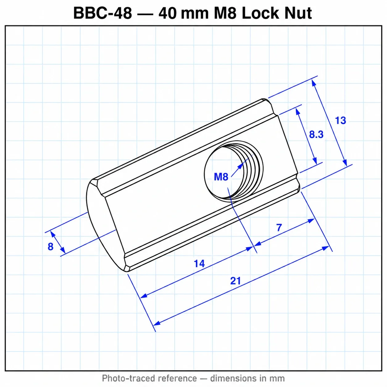 BBC-48 — Lock Nut 40mm M8