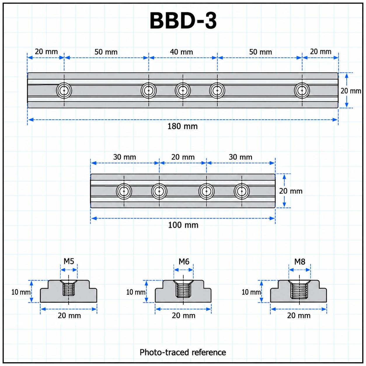 BBD-3 — Long Nut 30mm