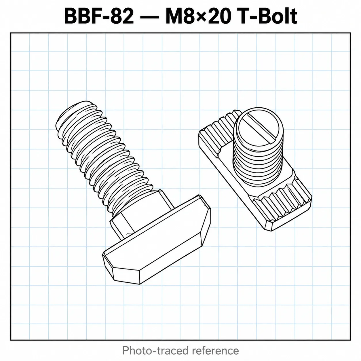 BBF-82 — T-Bolt 40mm M8x20
