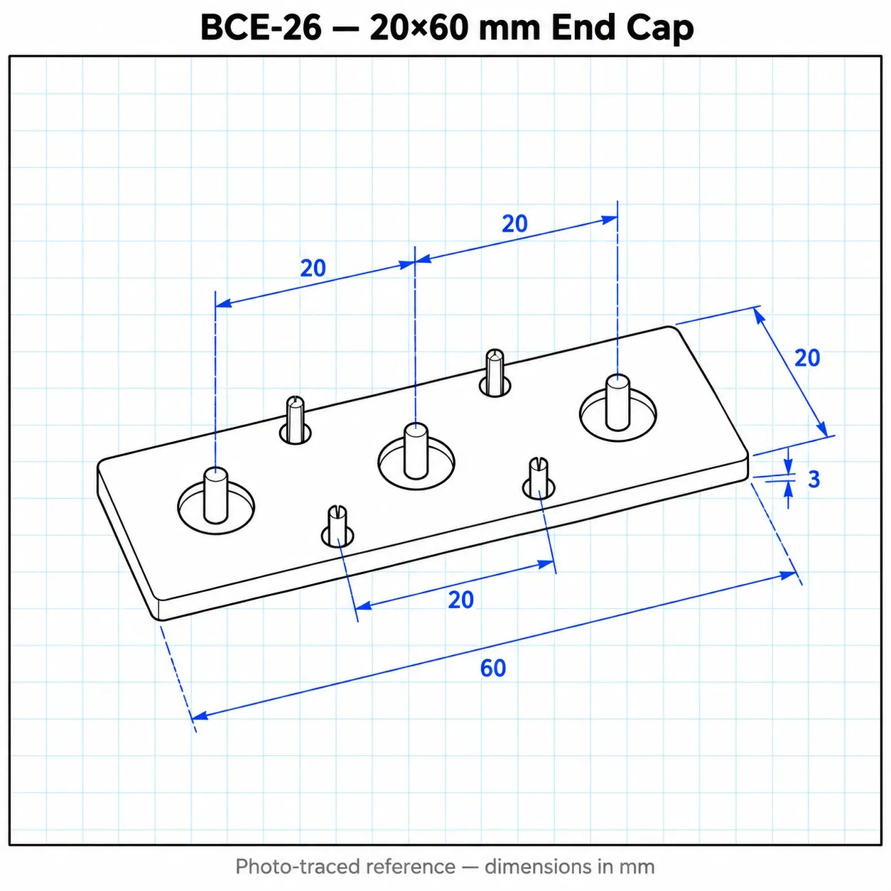 BCE-26 — Endcap 20x60mm