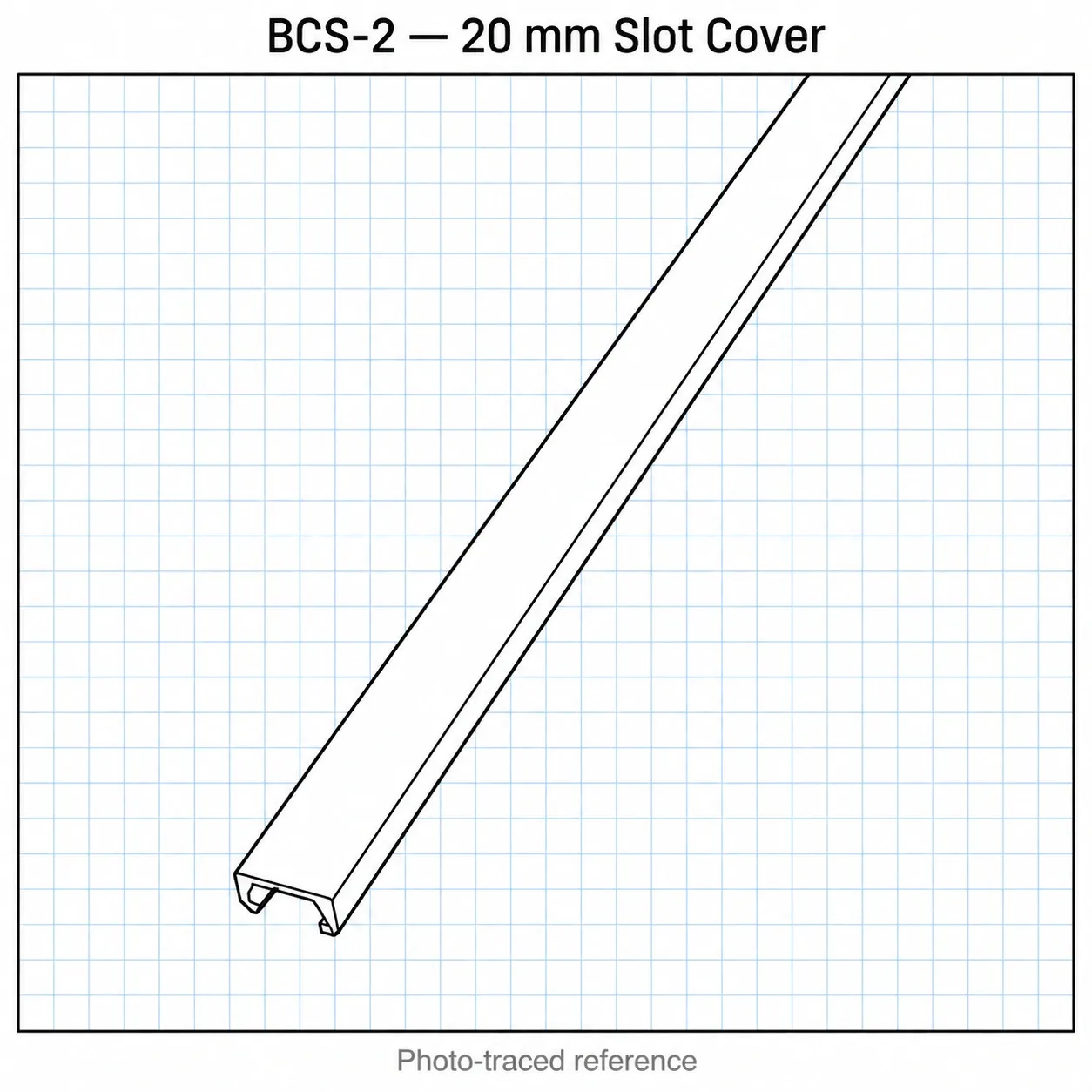 BCS-2 — พลาสติกปิดร่อง 20mm สีดำ 1m