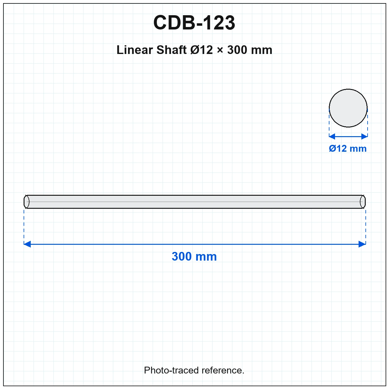 CDB-123 — Linear Shaft D12 300mm