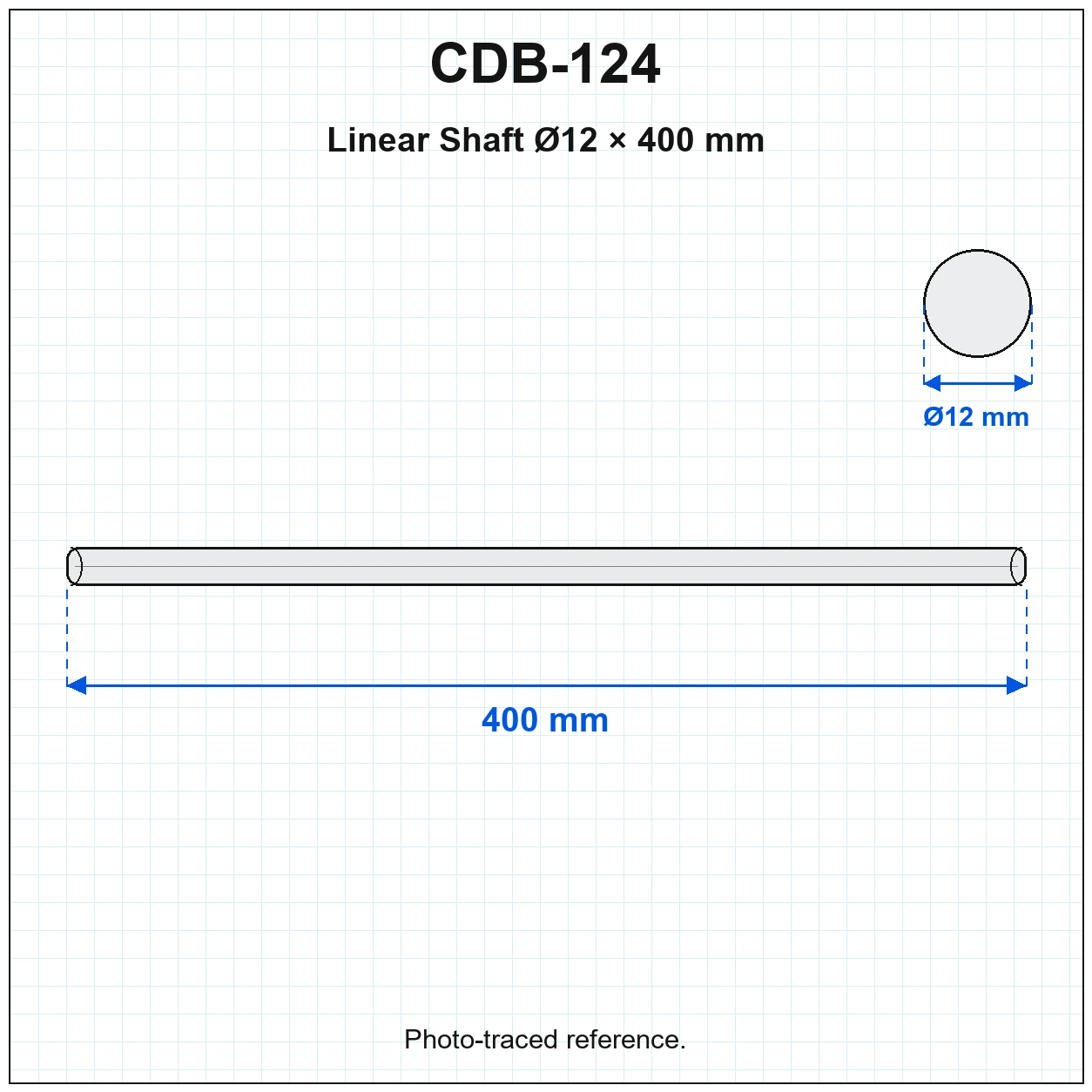 CDB-124 — Linear Shaft D12 400mm