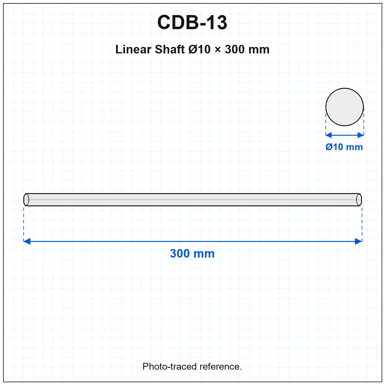 CDB-13 — Linear Shaft D10 300mm