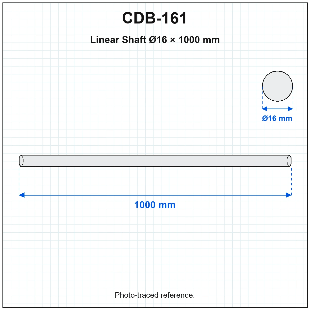 CDB-161 — Linear Shaft D16 1000mm