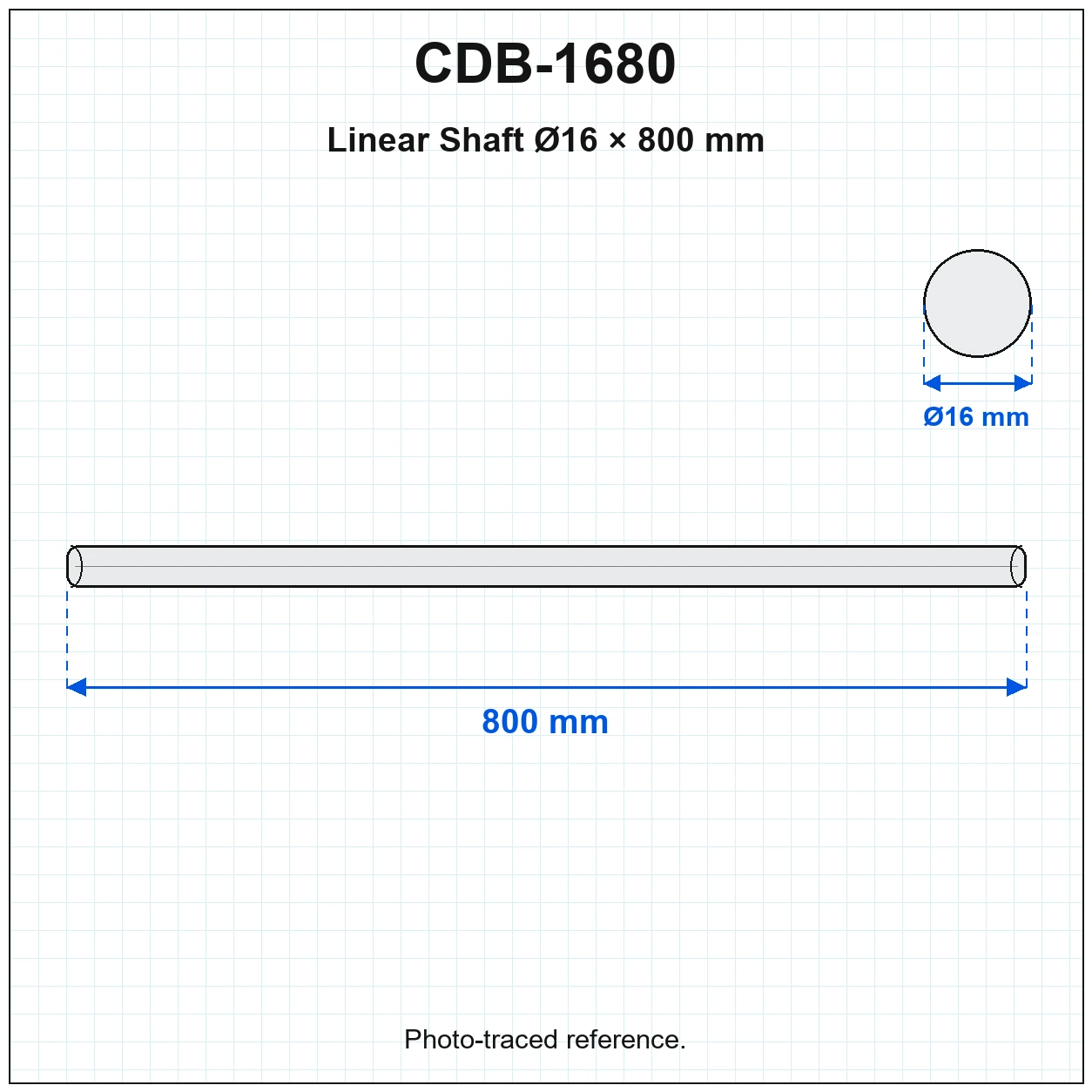 CDB-1680 — Linear Shaft D16 800mm