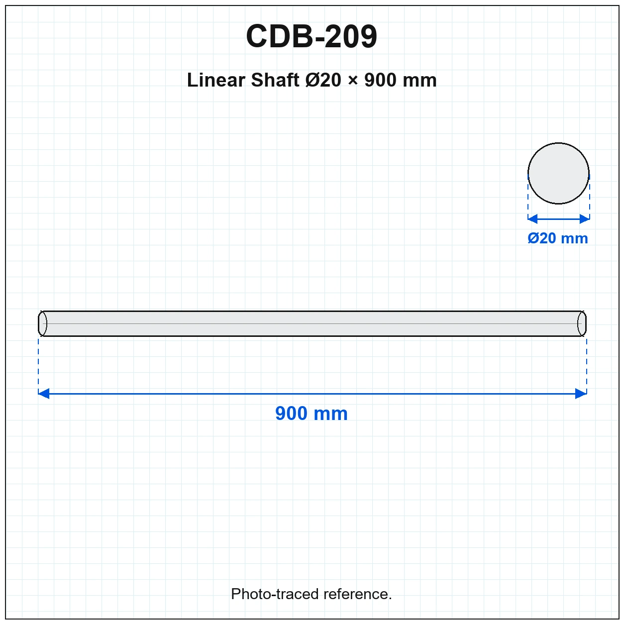 CDB-209 — Linear Shaft D20 900mm