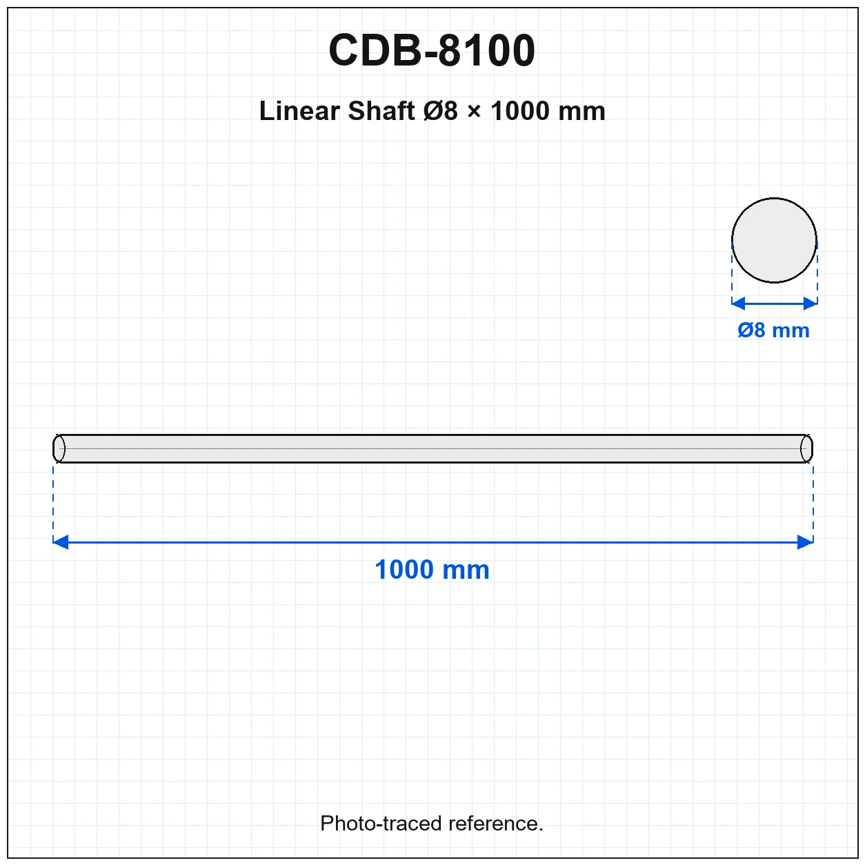 CDB-8100 — Linear Shaft D8 1000mm