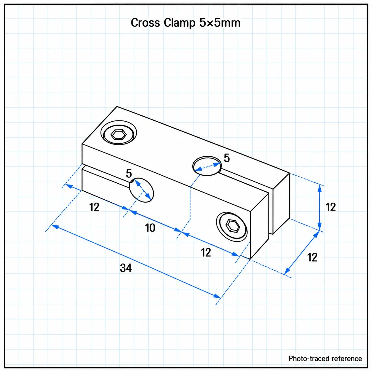 CDC-A5 — Cross Clamp 5x5mm