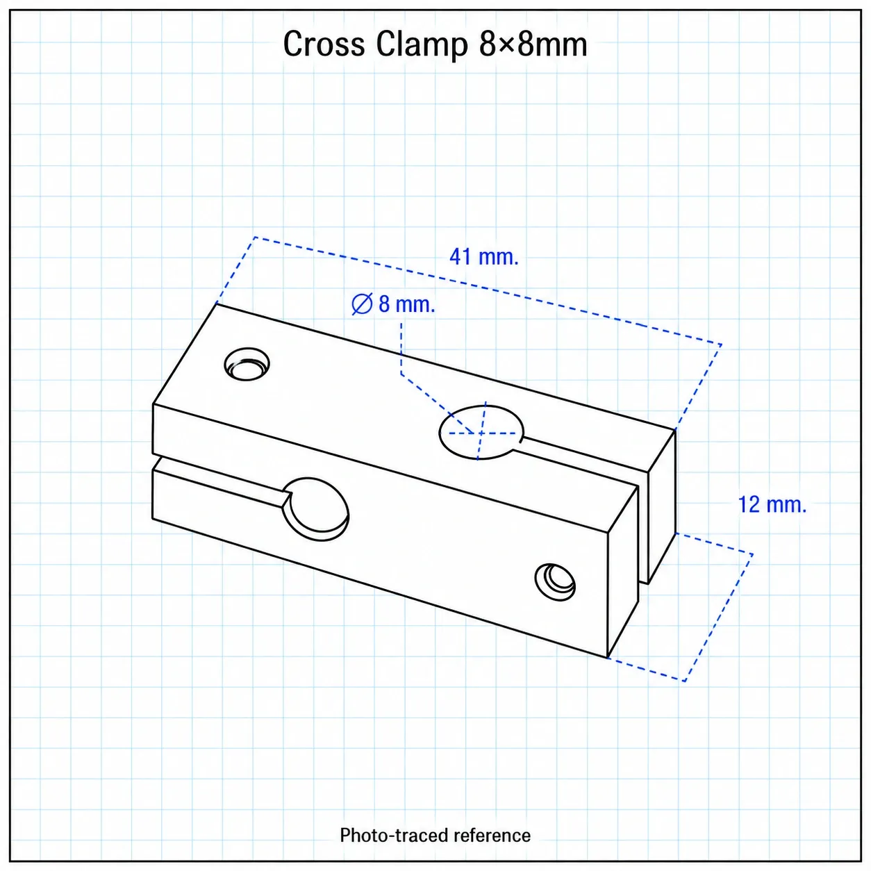 CDC-A8 — Cross Clamp 8x8mm