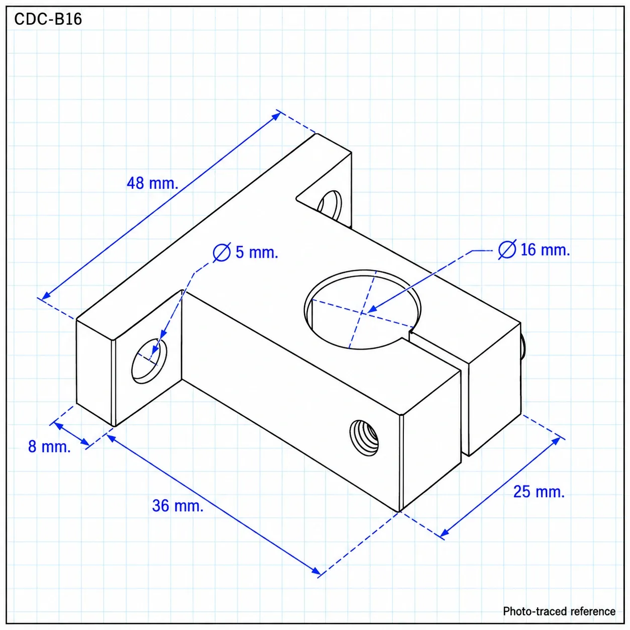 CDC-B16 — Shaft Support 16mm