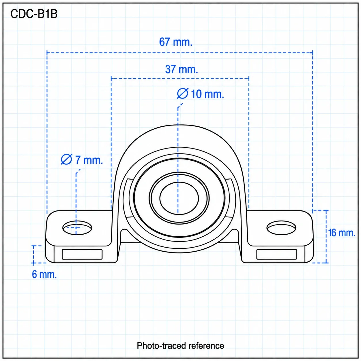CDC-B1B — Shaft Support 10mm with Bearing KP000