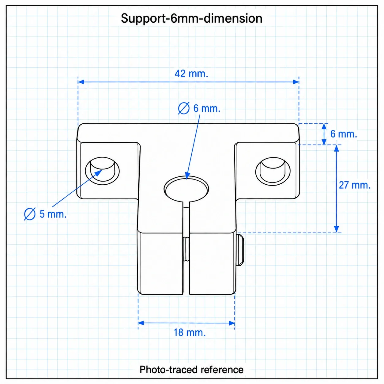 CDC-B6 — Shaft Support 6mm