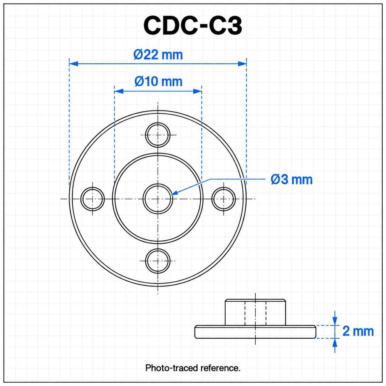 CDC-C3 — Rigid Flange Shaft Support 3mm
