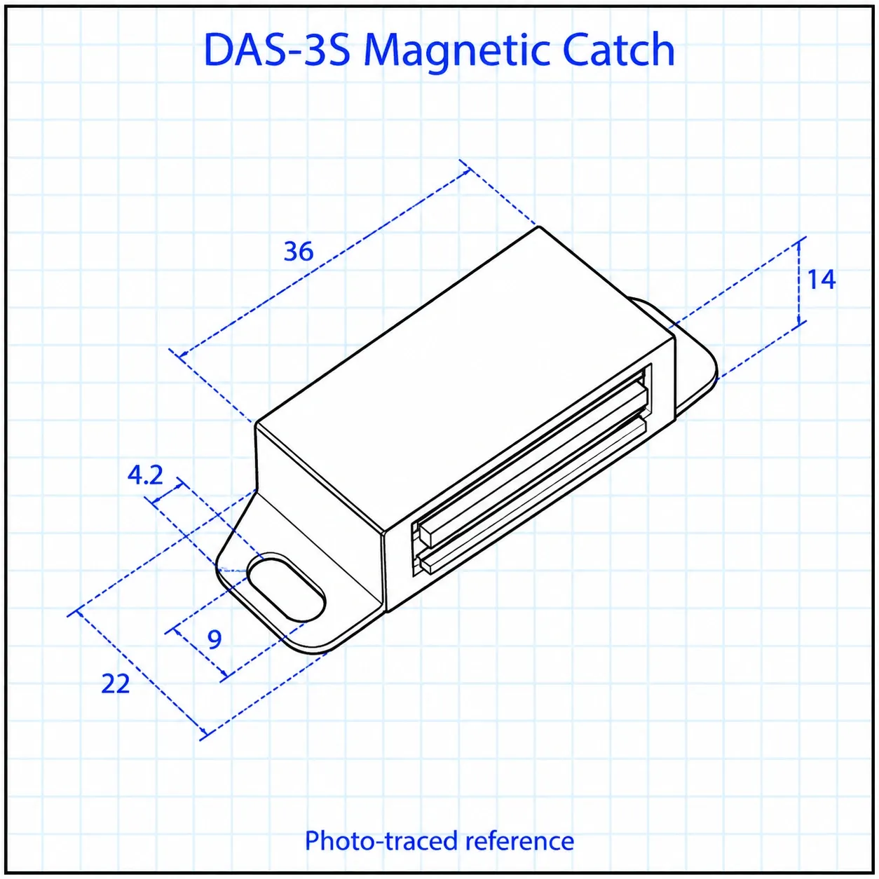 DAS-3S — กันชนแม่เหล็ก 40มม. สแตนเลส
