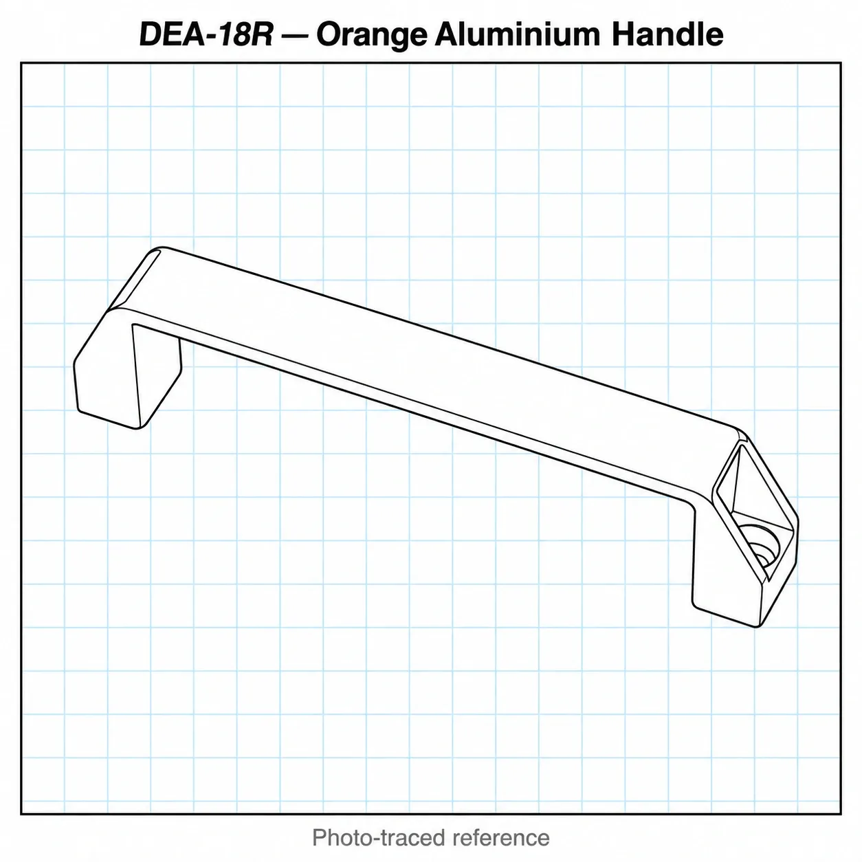 DEA-18R — มือจับอลูมิเนียม 180mm สีส้ม